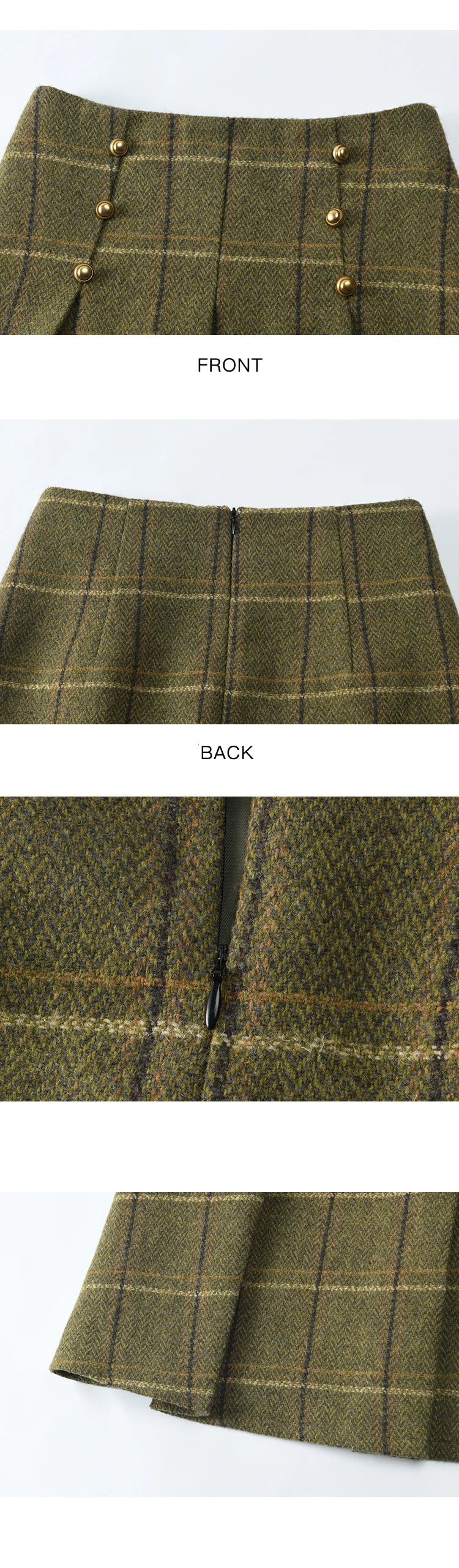 MISHOW Retro Plaid Tweed Jacket Short Skirt Separately Women 2024 Winter Doll Collar Jacket Pleated Mid Length Skirt MXD48W0469