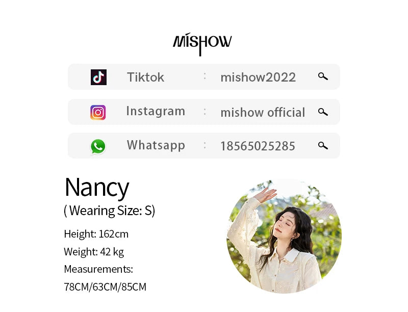 MISHOW 100Cotton Embroidered Jacquard Shirt for Women Spring 2025 Long Sleeved Loose Top Lapel Single Breasted Shirts MXE12C0391