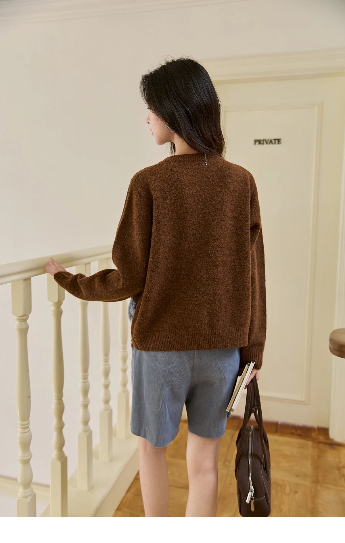 MISHOW Lamb Jacquard Knit Cardigan Women 2025 Autumn New Lambskin Round Neck Single-breasted Commuting Loose Sweater MXE48Z2571