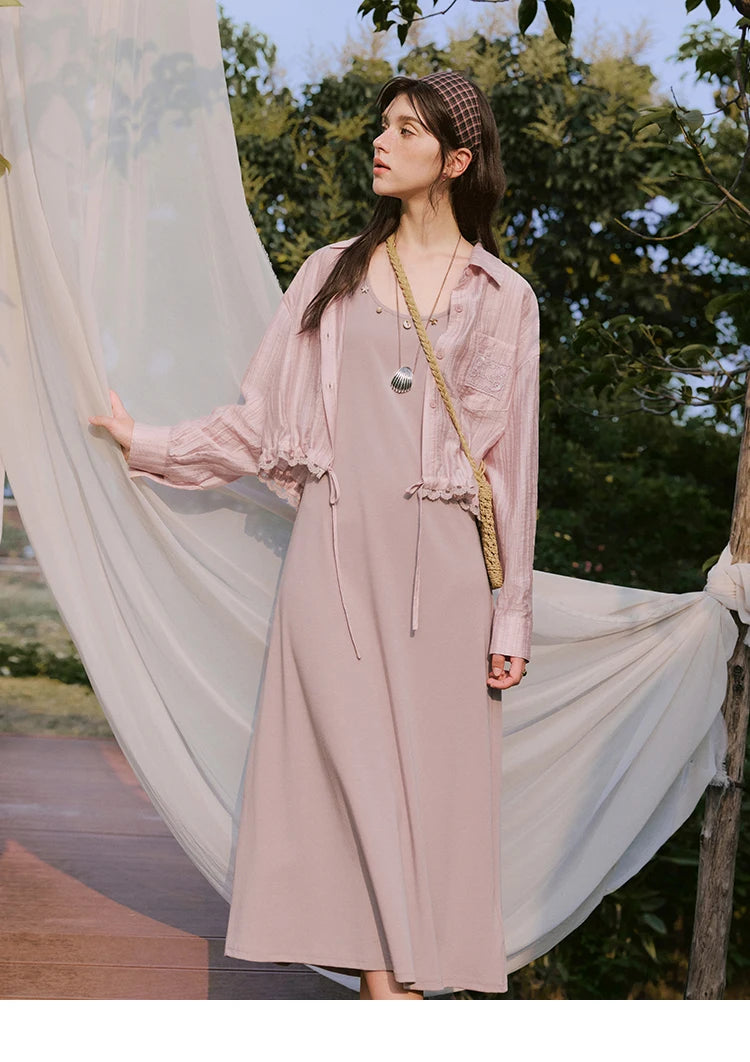 MISHOW Holiday Summer Vest Dresses Women 2025 New Solid Sleeveless Round Neck Slimming Long Dress Female Fashion MXE33L2205