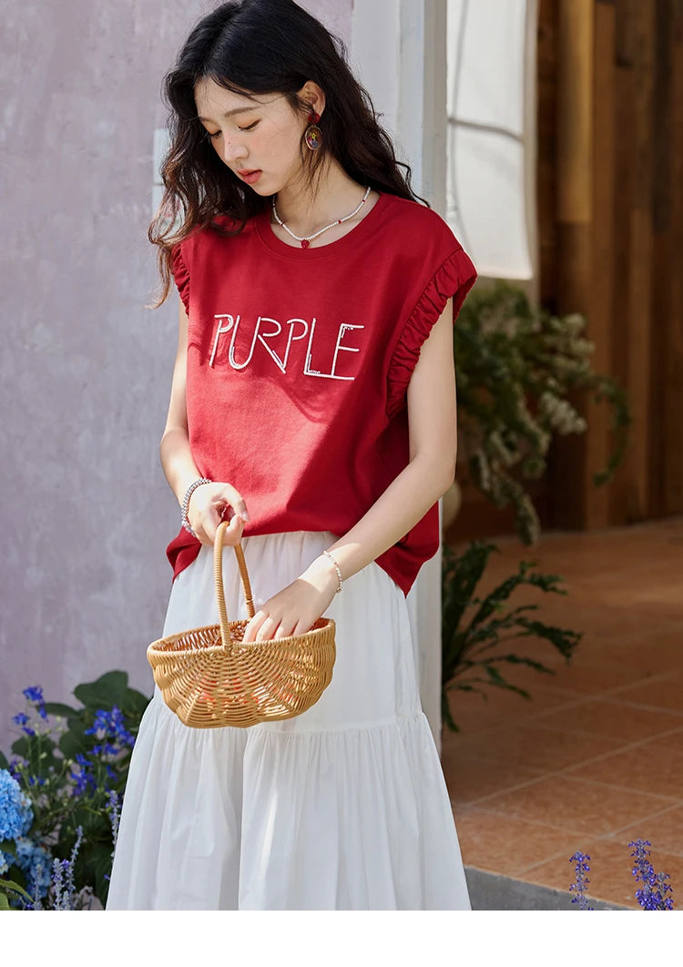 MISHOW Sea Salt White Double Layered Waist Skirt 2025 Summer Flower Bud Skirt Shell Button Versatile A-line Skirts MXE32B0715