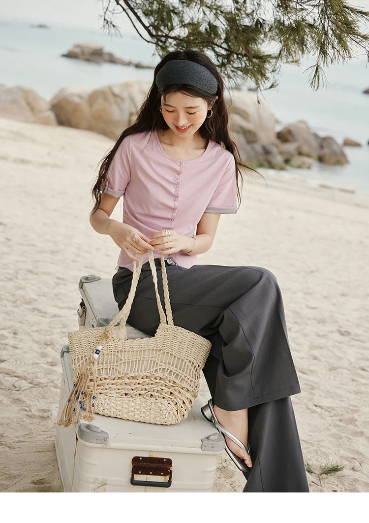 MISHOW Gray Suitable Pant Women 2025 Summer High Waist Retro Long Wide Leg Pants Woman Fashion Office Lady Trousers MXE32K0921