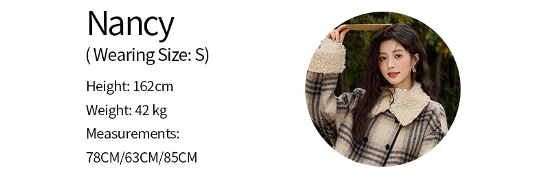 Mishow Retro Plaid Lamb Wool Tweed Jacket MXD56W0536