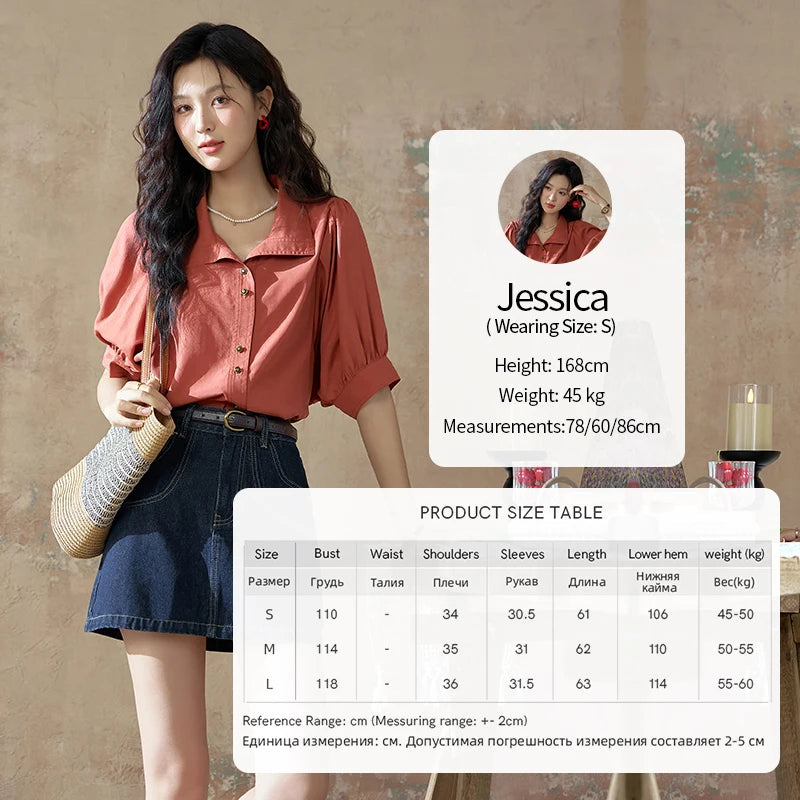 MISHOW Women's Short Sleeve Shirt Summer Thin Casual Simple Loose Elegant Blouses for Women 2024 Fashion Lapel Tops MXD28C0247