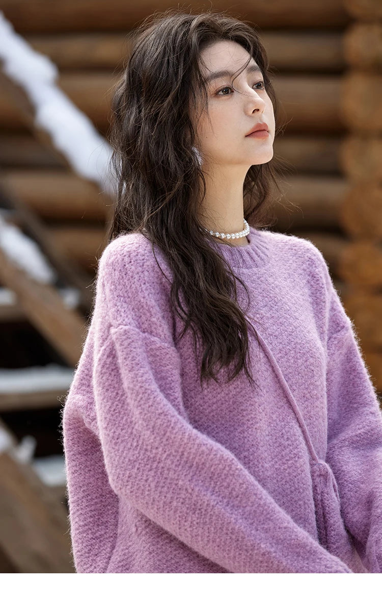 MISHOW Knitted Sweater Daily Leisure Versatile Pullovers Match Bag Oversized Sweater Women Soft Warm Office Lady MXD57Z1083