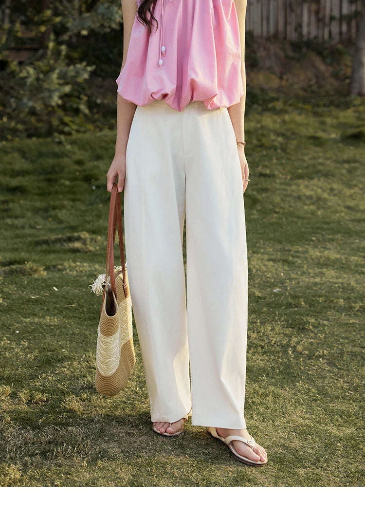 MISHOW Office Lady Summer Women 2025 New Solid High Waist Long Wide Leg All-match Pants Woman Fashion Loose Trousers MXE32K0913