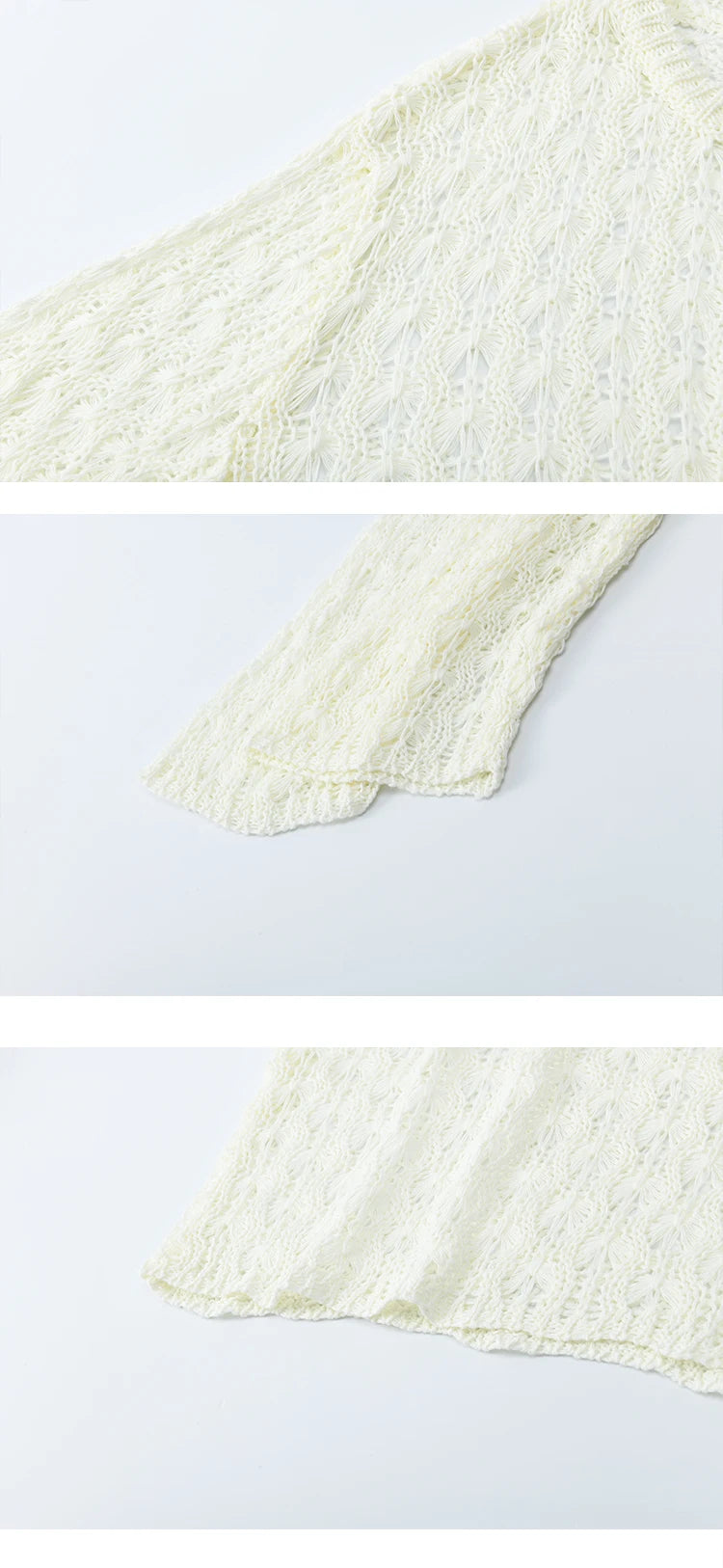 MISHOW Women's Hollow Knitted Tops 2025 Autumn Jacquard Weave Breathable Top Solid Dropped Sleeve Knitted Sweaters MXE43Z1360