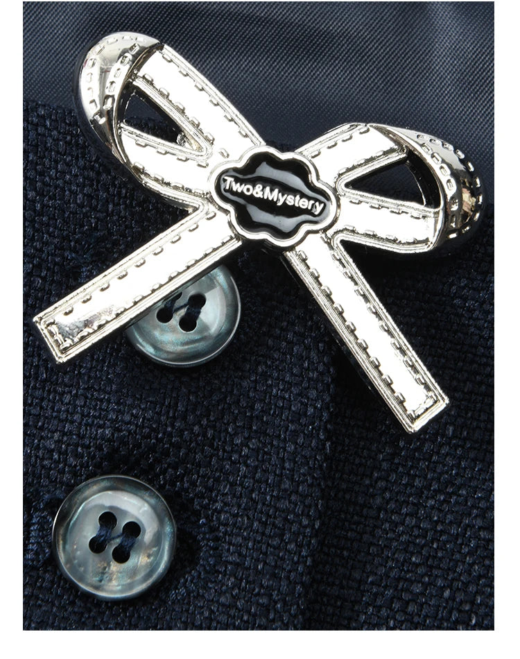 MISHOW French Vest Coat 2024 Spring Bow Square Neck Temperament Sleeveless Short Single Breasted Tank Top Outerwear MXD12W0294