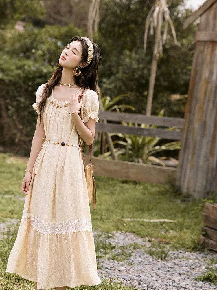 MISHOW French Holiday Summer Dresses Women Summer 2025 Short Sleeve Halter Neck Off-shoulder Long Dress Female New MXE31L2190