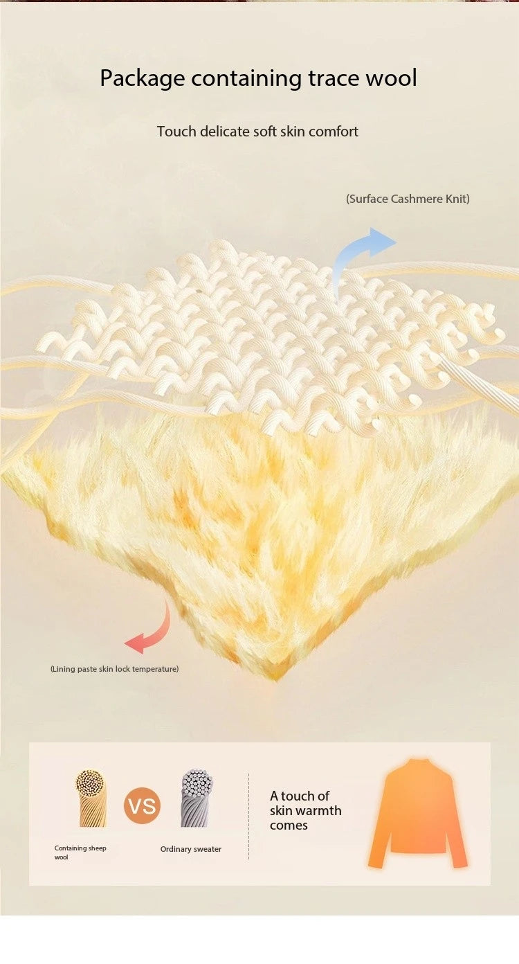 MISHOW Christmas Red Striped Turn Down Collar Cropped Cardigan Thickened Warm Wool Blend Sweater Soft Knitted Tops MXD58Z1038