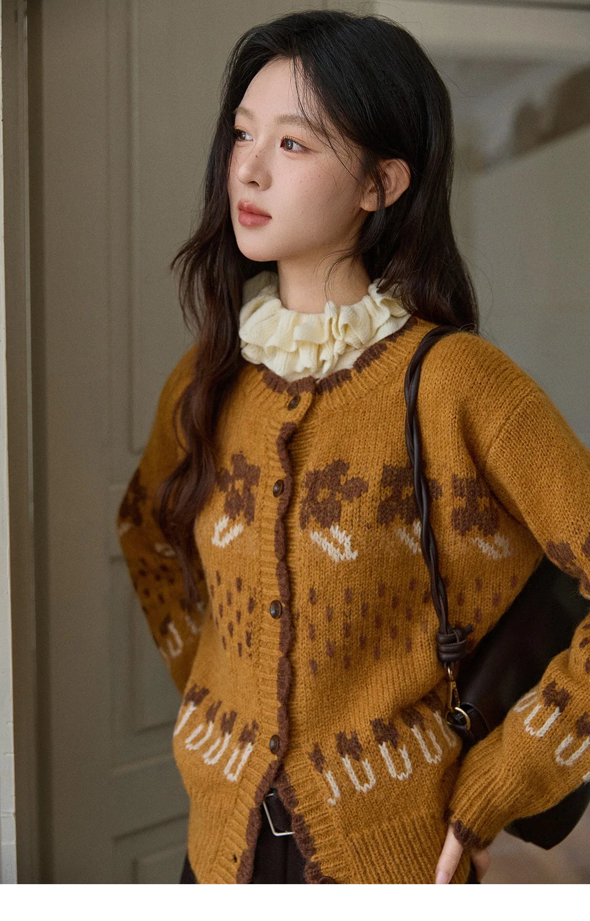 MISHOW Winter 2025 Turtleneck Knit Pullover for Women Thick Warm Fuzzy Cardigan Coat Outerwear Chic Streetwear MXE87Z2699