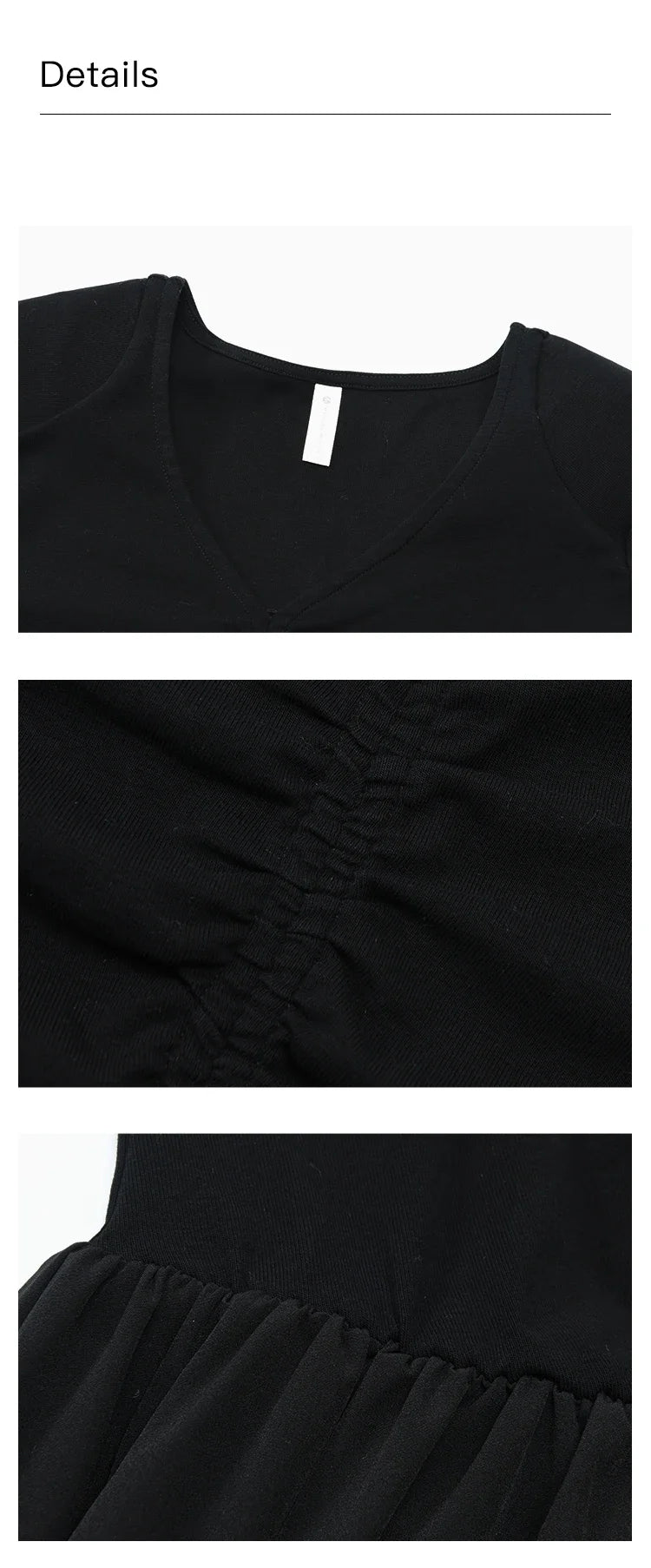 Mishow Black Knitted Smocked V-Neck Dress MXC59L1640
