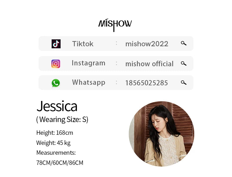 MISHOW Vintage Mesh Embroidery Blouse Women Lace Striped Lace Collar Long Sleeve Top French Lantern Sleeve Outwear MXD47X1664