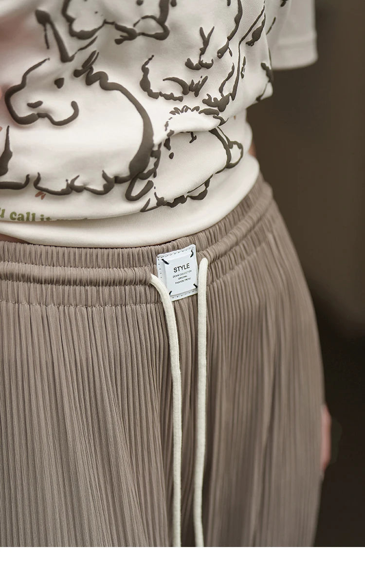 MISHOW Casual Pants for Women 2023 Summer Solid High Waist Slim Straight Elastic Waist Trousers Ankle-Length Pants MXC33K0069