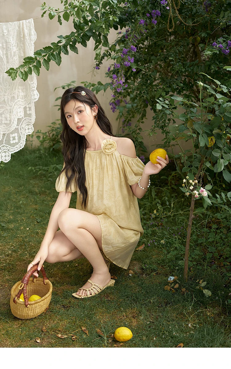 MISHOW Off Shoulder Sling Top Wide Leg Comfortable Casual Shorts Separately 2024 Summer Temperament Sweet Matching MXD24X1523