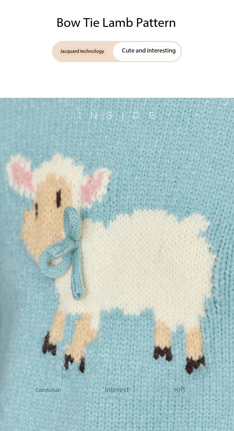 MISHOW Soft Lamb O-Neck Pullovers Color Clash Spliced Knitted Sweater 2024 Winter Women Clothes Thickened Warm Tops MXD59Z1140