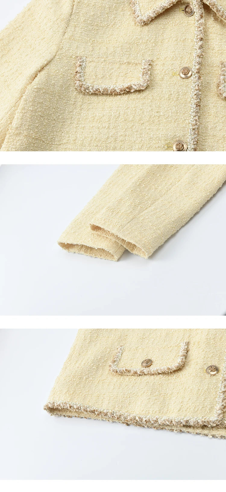 MISHOW Women's Fragrant Tweed Coat 2025 Autumn Retro Woven Short Top Metal button single breasted Lapel Commute Coats MXE46W0837