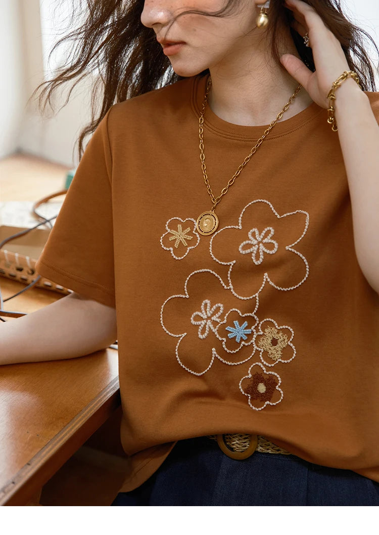 MISHOW Fashion Print T-shirt Women's 2025 Summer New O-Neck Short Sleeve Tee Casual Versatile Top Women's Clothing MXE36T0576