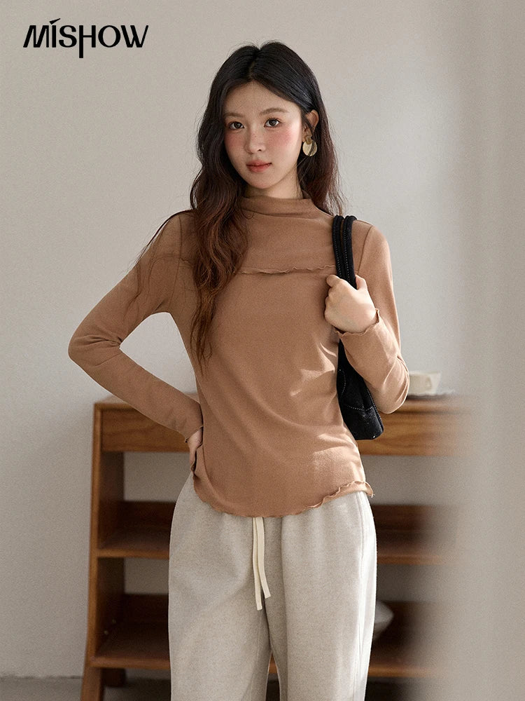 Mishow Multi-Color Thermal Turtleneck Top MXE91Z2784