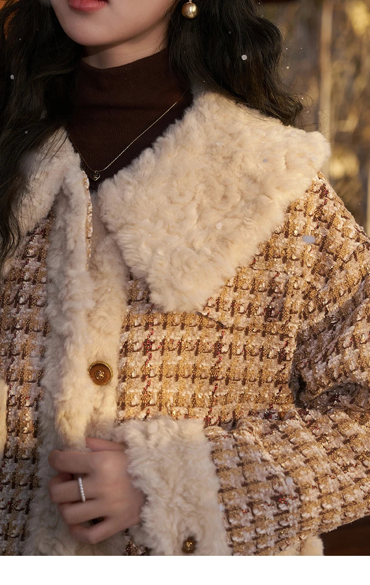 MISHOW Winter Parkas Jacket Women High Quality Loose Padding Cotton Coat Thick Warm Houndstooth Puff Jackets Ladies MXC54W0137