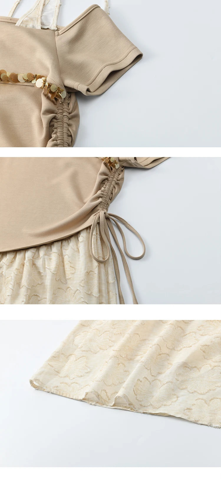 MISHOW Holiday Summer Dresses Women New 2025 Short Sleeve Off-shoulder Knitted Patchwork Midi Dress Female Slimming MXE33L2207