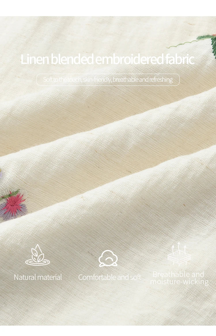 MISHOW Women's Fashion Flower Embroidery Blouse Summer 2025 Square Neck Lace Drawstring Short Top Ladies Clothing MXE37X1895