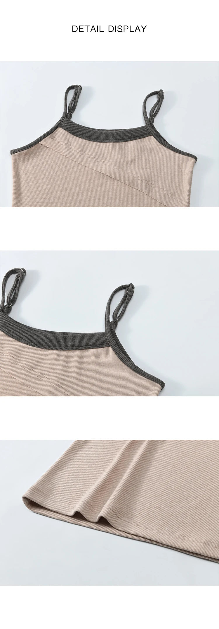 MISHOW Temperament Knitted Strap Dress Autumn 2024 Square Collar Adjustable Sling Dress Splicing Color Waist Dresses MXD42L2015