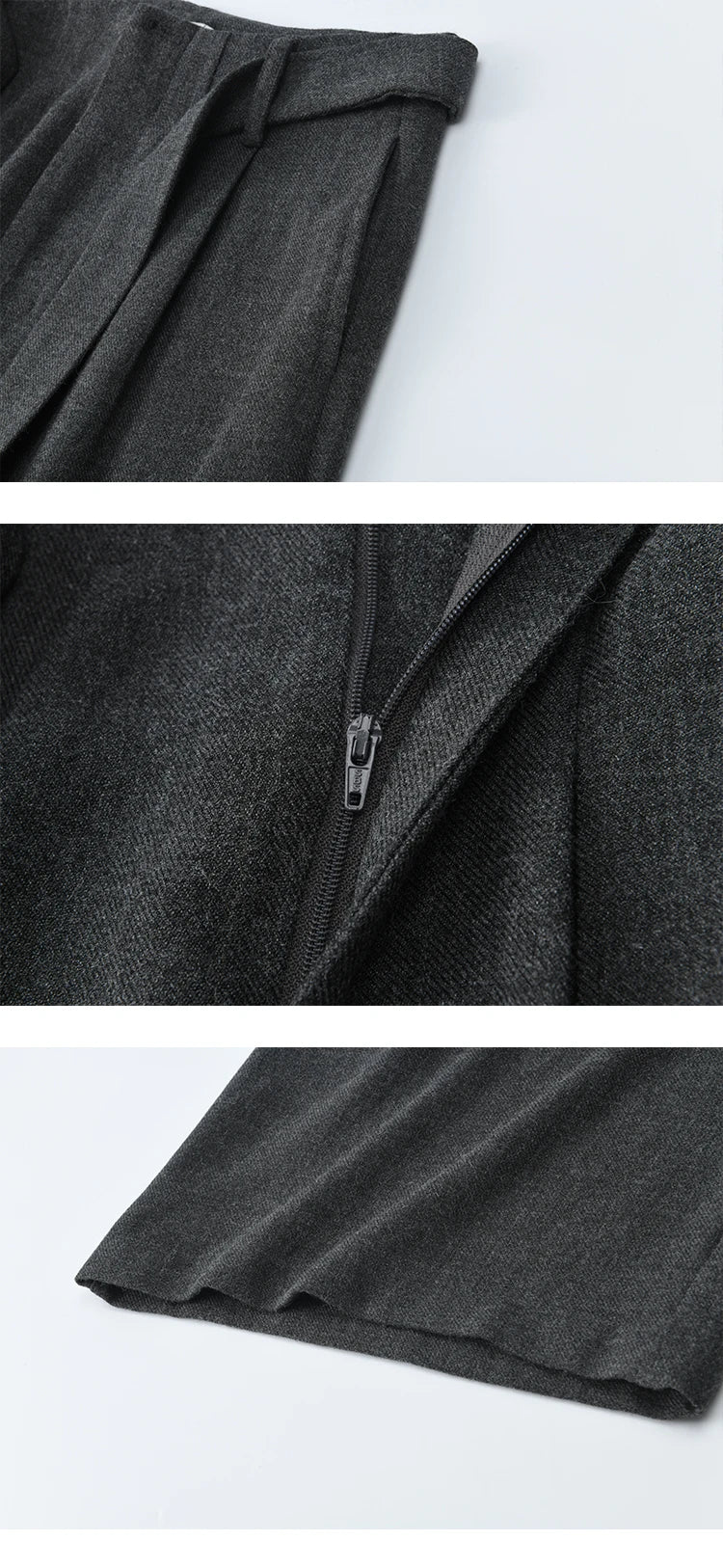 MISHOW Women's Winter Pants 2025 Retro Gray Wide-leg Pants Loose Warm Comfortable Commute Slim Trousers Woman Clothes MXE89K1099