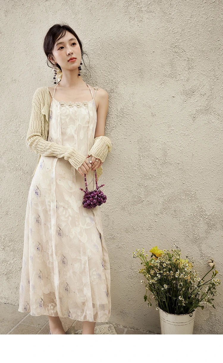 MISHOW Print Suspender Dress Women 2025 Spring Summer Square Collar Sleeveless Cut Flower Dresses New Fashion Slim MXE16L2144