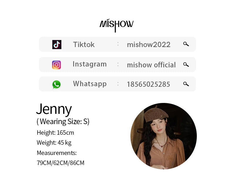 MISHOW Hong Kong Retro Solid Long Sleeve Shirt 2024 Autumn Temperament Loose Tops Lantern Sleeve Embroidery Shirts MXD41C0287