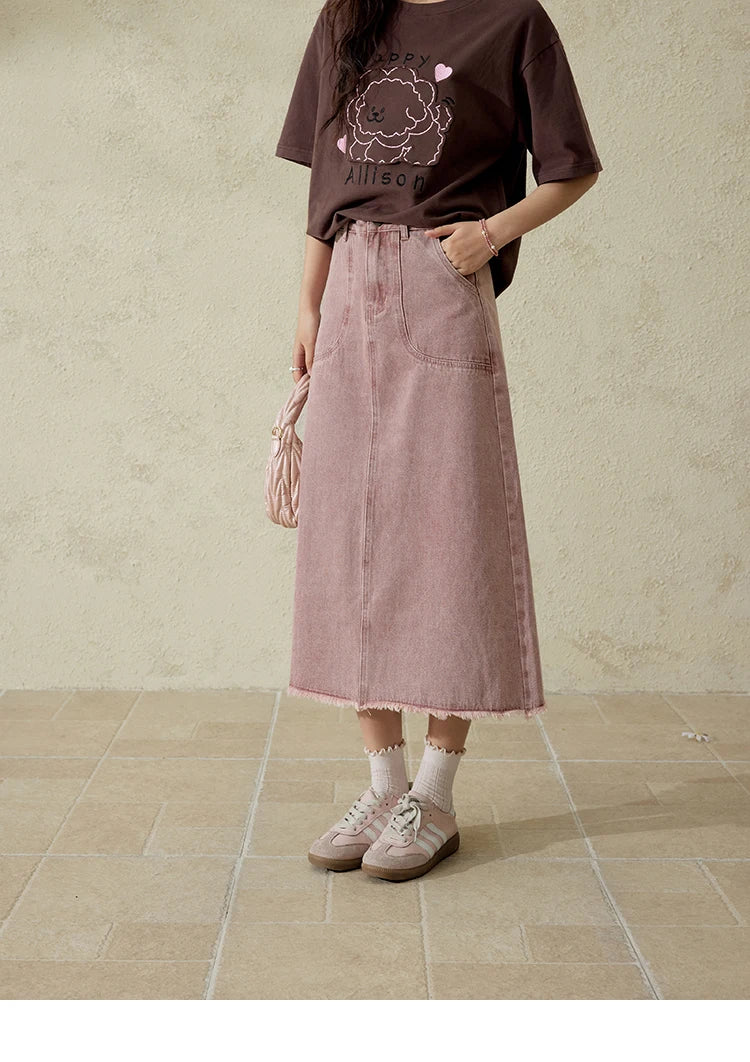 MISHOW Casual Spring Summer Skirt Women New 2025 Solid High Waist Slim Denim Skirts Female Fashion Straight Clothing MXD44B0506