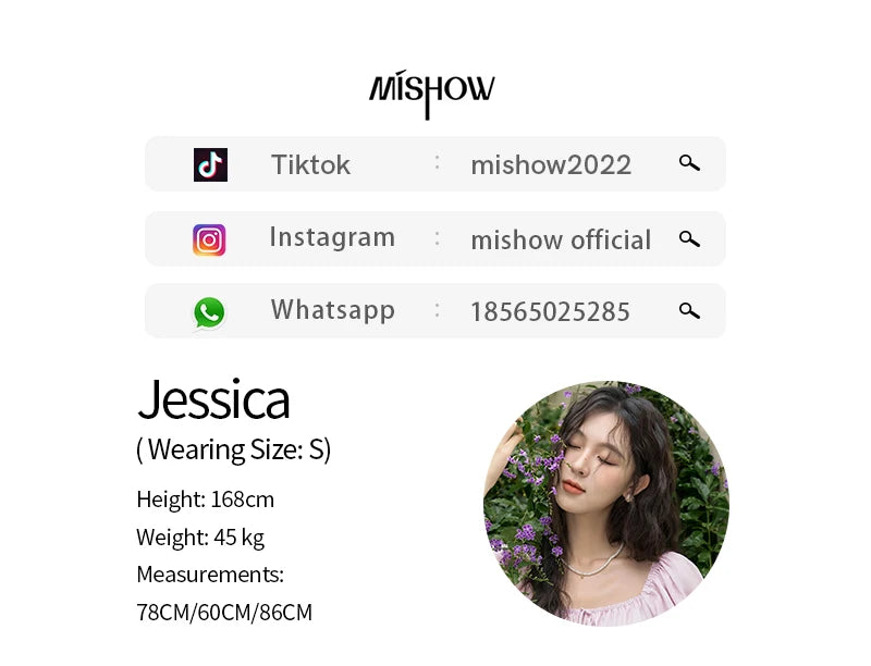 MISHOW French Square Neck Tied Lantern Sleeve Blouses 2025 Summer Double Layered Hem Puff Sleeve Solid Sweet Tops MXD26X1551