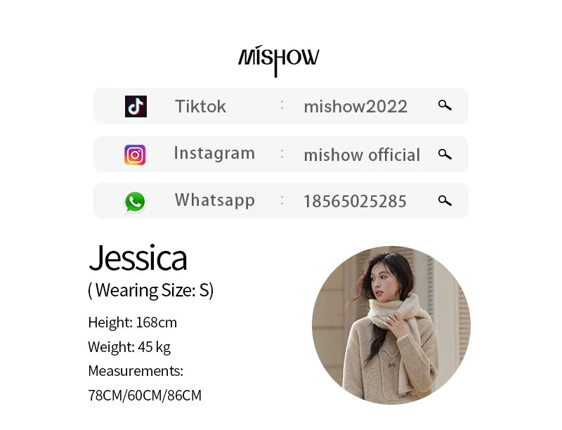 MISHOW Gentle Sweet Sweater Women's 2024 Autumn Winter Cute Emboridery Cartoon Dropped Sleeves Pullovers Sweater Tops MXD54Z0953