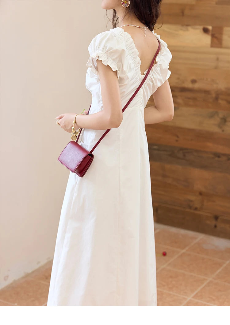 Mishow V-Neck Puff Sleeve Office Midi Dress MXD29L1934