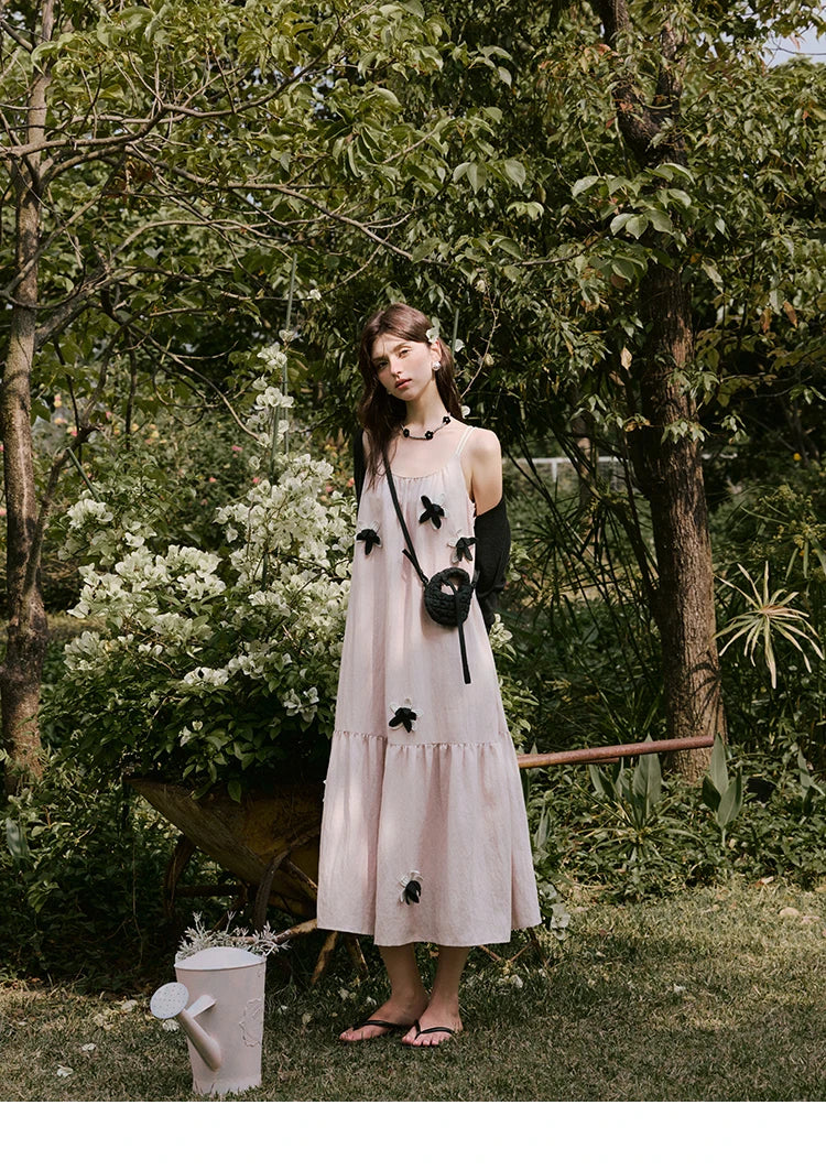 MISHOW Holiday Long Camisole Dress Women Summer 2025 Sleeveless Flower Pleated High Waist Dresses Woman New Fashion MXE31L2191