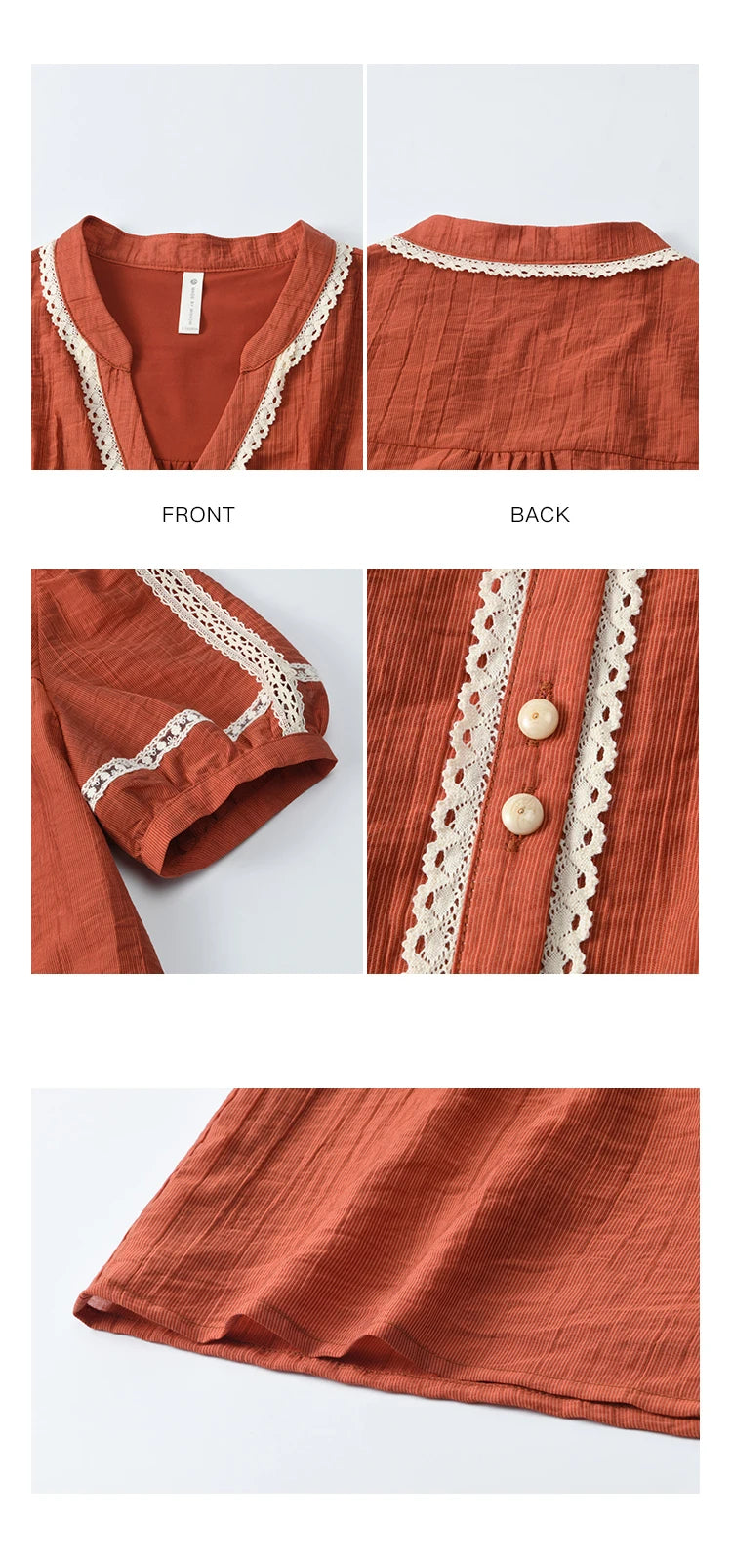 MISHOW French New Blouses Women Summer New 2025 Short Sleeve V-neck Color Matching Shirts Female Fashion Lazy Style MXE31X1766