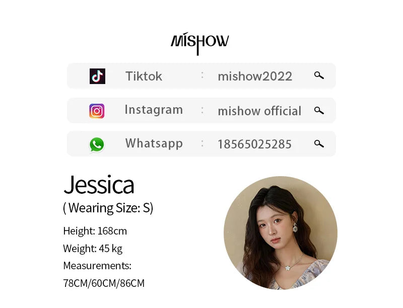 MISHOW Woman Elegant Dress 2025 Autumn Romantic Blue Floral Dress Lace Panel Drawstring A-line Long Dress Autumn MXE45L2507