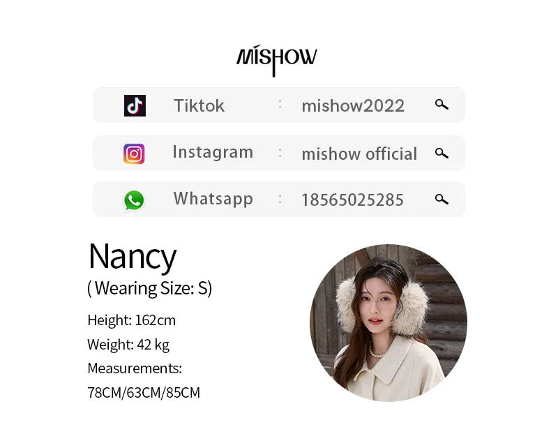 MISHOW 100% Wool Cape Double-sided Woolen Coat 2025 Winter Elegant Detachable Furry Cuffs Warm Lapel Ponchos Coats MXE90W0947