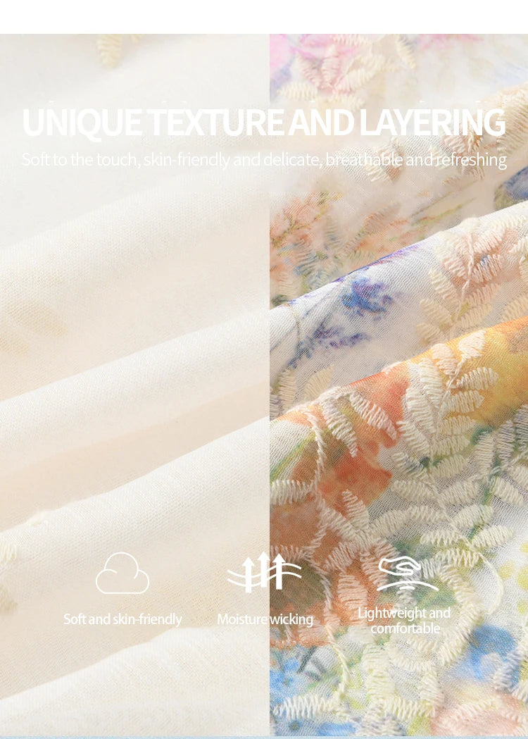 MISHOW Women's Fashion Sleeveless Print Dress 2025 Summer New Mushroom Edge O-Neck Lace Up Tassels Loose Midi Dresses MXE36L2253