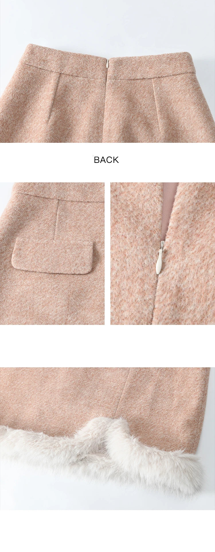 MISHOW New Chinese Tweed Coats Midi Skirts Separately Clothes Winter Woman Sweets Edge Design Plush Fur Coat Women MXD54W0583