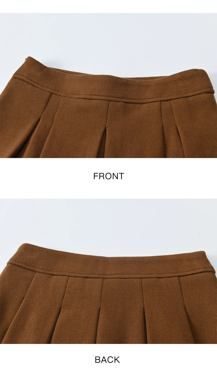 MISHOW Woman Skirt Suit 2025 Winter College Style Fake 2-piece Spliced Sweatshirt Pleated Skirt Casual Woman Sets MXE86T1447