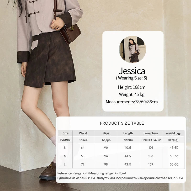 Mishow Taro Purple V-Neck Jacket & Asymmetric Mini Skirt Set MXD43W0417