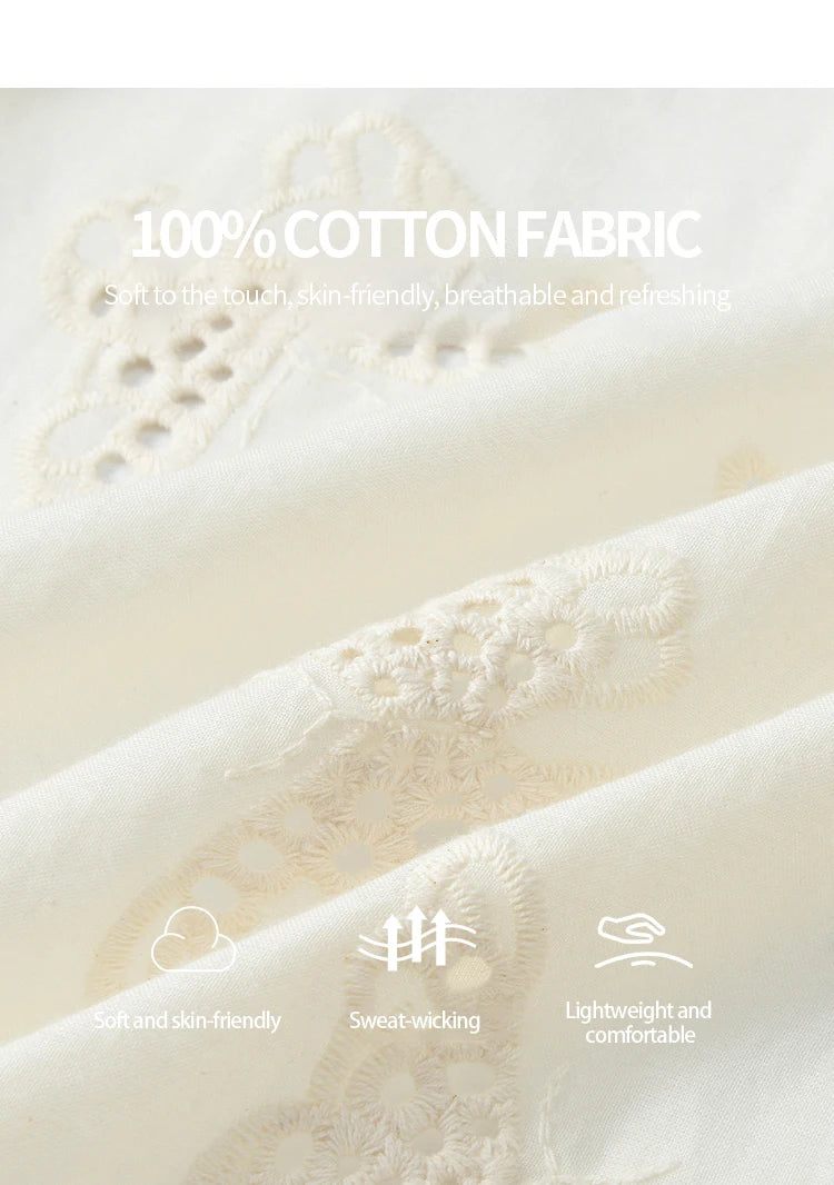 MISHOW 100 Cotton Butterfly Hollow Lace Lapel Shirt for Women Single Breasted Elegant Breathable Shirts with Tube Top MXE34X1808