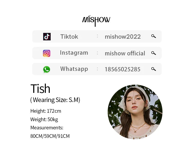 MISHOW French Summer Elegant Blouses Women 2025 Solid Short Flying Sleeve Round Neck Hollow Lace Shirts Woman Fashion MXE33X1778