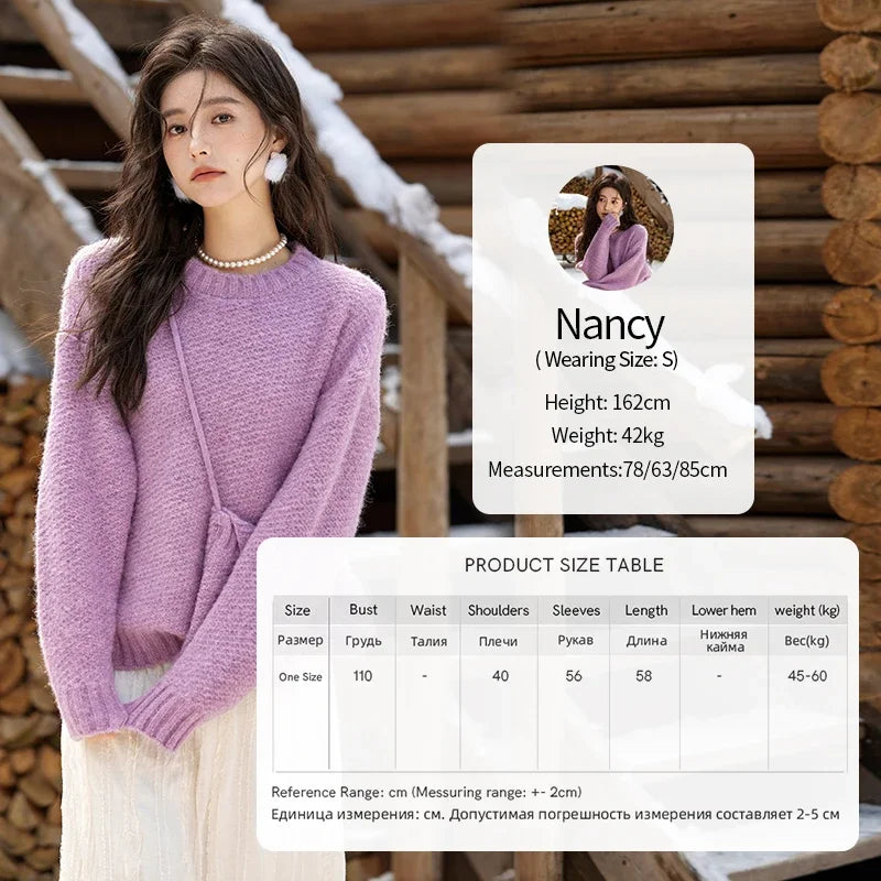 MISHOW Knitted Sweater Daily Leisure Versatile Pullovers Match Bag Oversized Sweater Women Soft Warm Office Lady MXD57Z1083