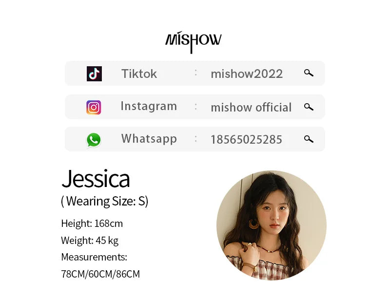 MISHOW Two Piece Set for Women Retro Red Grid Puff Sleeve Top+Casual Elastic Waist Wide Leg Pants Set 2025 Summer New MXE37T0649