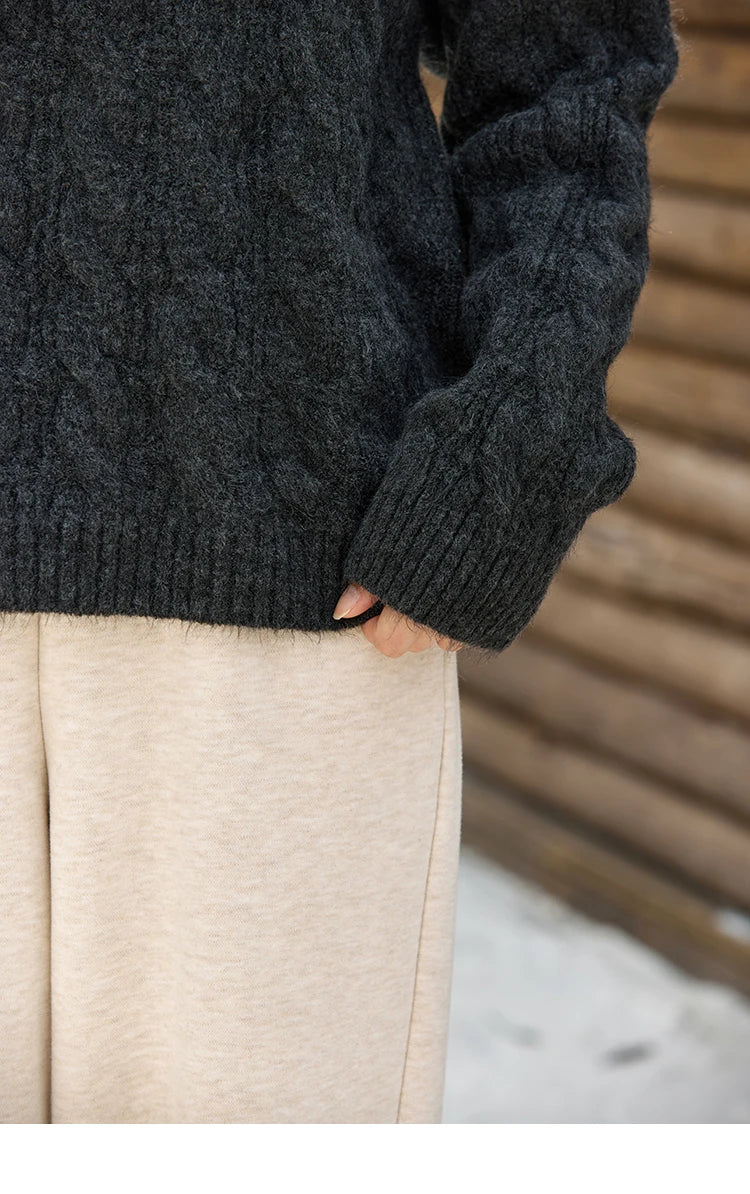 MISHOW Turtleneck Texture Solid Sweater Soft Warm Coat Winter Women Clothes Versatile Temperament Tops Office Lady MXD57Z1090