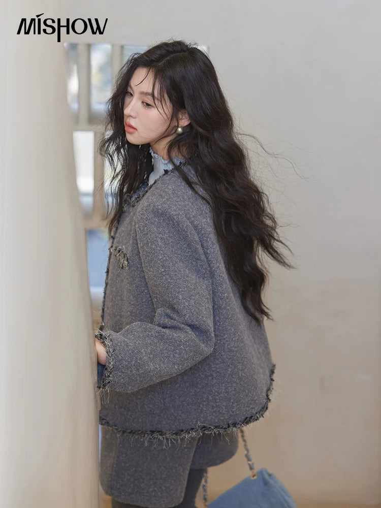 MISHOW Plaid Tweed Jackets Shorts Separately Women Korean Luxruy Gentle Single Breasted Jacket Solid Short Pants MXD35W0489