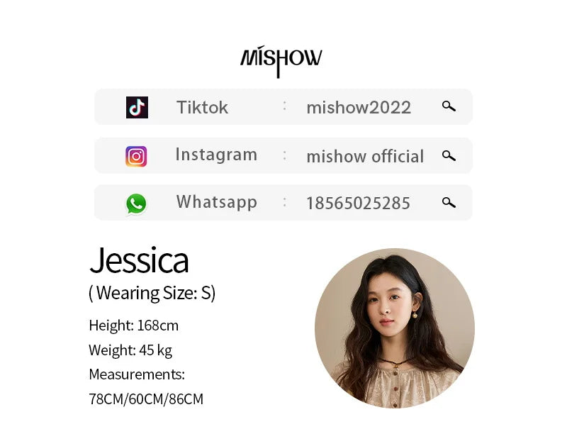 MISHOW Cashew Flower Dress Woman 2025 Autumn Retro Waist Irregular Hem Mid-length Dress Commuter Long Sleeves Dress MXE48L2513