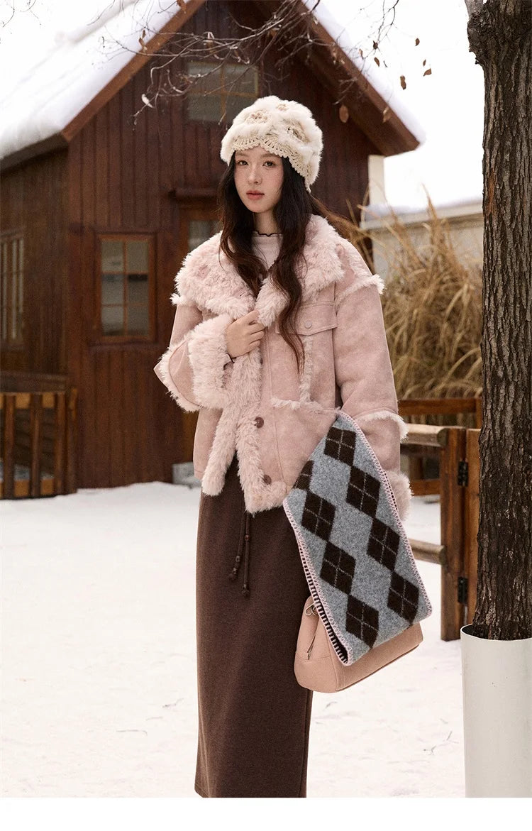 MISHOW Woman Brown Skirt 2025 Retro High Waist Loose Fitting Half Body Skirt with Back Split Straight Leg Long Skirt MXE90B2447